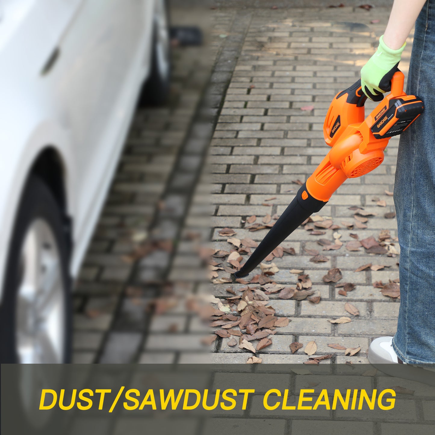 GARCARE 20V Leaf Blower Cordless-140MPH Air Speed Lightweight Blowers for Lawn Care Patio Sidewalk and Garage with 2.0Ah Battery and Fast Charger