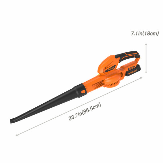 GARCARE 20V Leaf Blower Cordless-140MPH Air Speed Lightweight Blowers for Lawn Care Patio Sidewalk and Garage with 2.0Ah Battery and Fast Charger