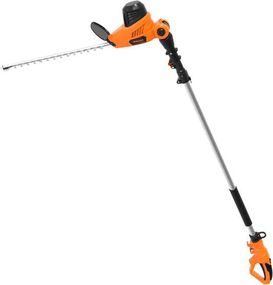 GARCARE Electric Pole Hedge Trimmer, Power Hedge Trimmer with 18 inch Dual-Action Laser Cut & Adjustable Cutting Head, 4.8Amp, 600W, Corded